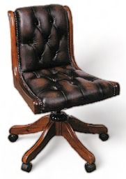 Antique Reproduction Regency Full Saddle Swivel Desk Chair