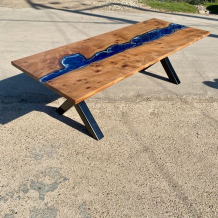 Character Elm Deep Sea Resin Dining Table