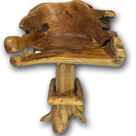 Teak Root Swivel Stool