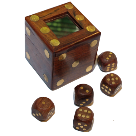 Classic Rosewood Dice Set in Dice Box