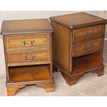 Bespoke Yew Bedside Cabinets