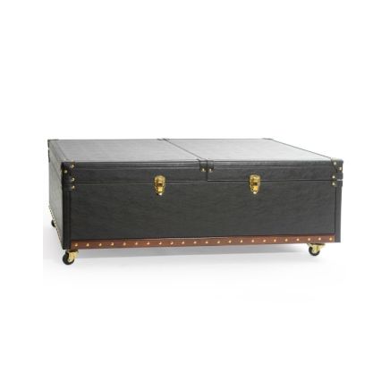 Leather Coffee Table/Bar Cabinet