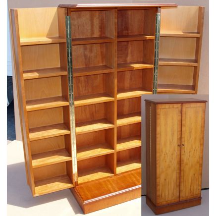 Fold Out BluRay Storage Cabinet in Yew