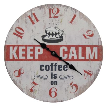 Keep Calm Coffee is on Wall Clock