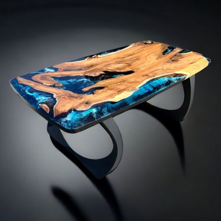 Teak & Deep Sea Resin Coffee Table