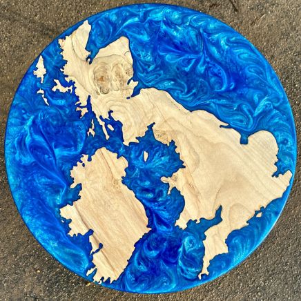 UK Map Side Table Chestnut
