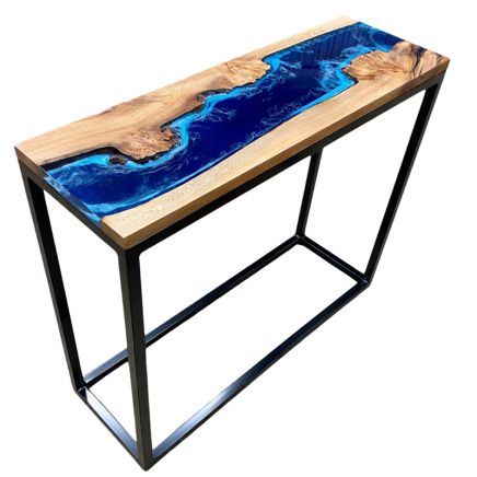 Deep Sea Burr Elm River Console Table