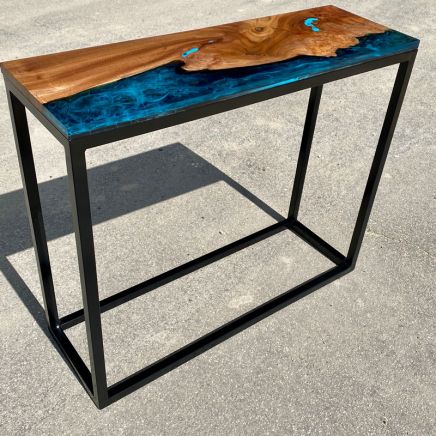 Galactic Burr Elm River Console Table