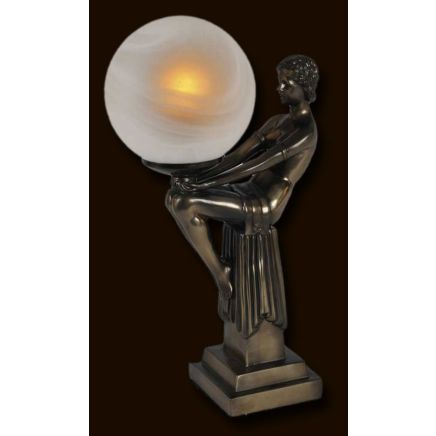 Art Deco Sitting Lady Table Lamp