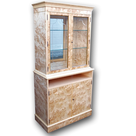 Burr Poplar Glazed bookcase