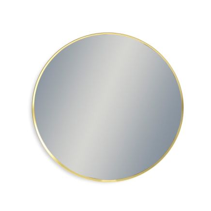 Large Round Gold Metal Flare-Framed Broadway Wall Mirror