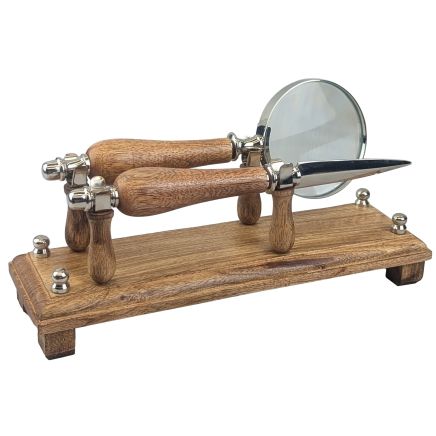 Nickel Magnifying Glass with Paper Knife