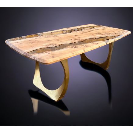 Molten Gold Burr Oak River Dining Table