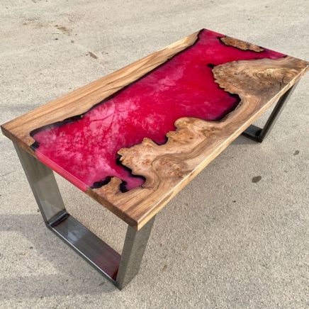 Pink Burr Elm River Coffee Table