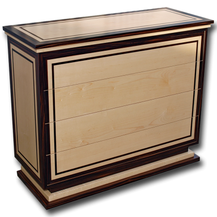 Ebony & Maple Art Deco Style Chest of Drawers