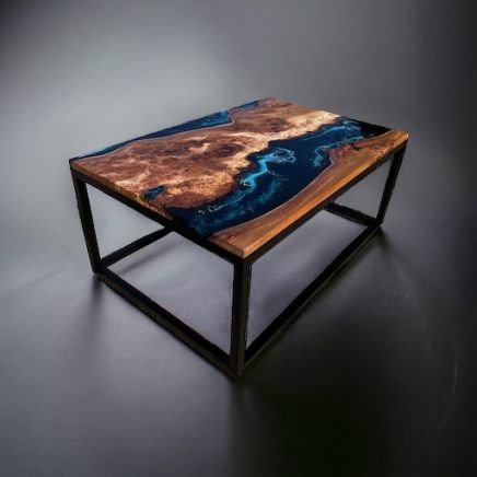 Burr Elm & Midnight Sea Coffee Table