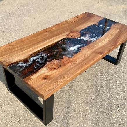 Elm  Bespoke Resin River Coffee Table