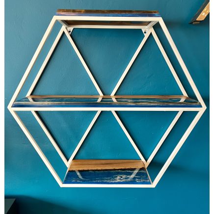 Hex Wall Shelf with River Shelves