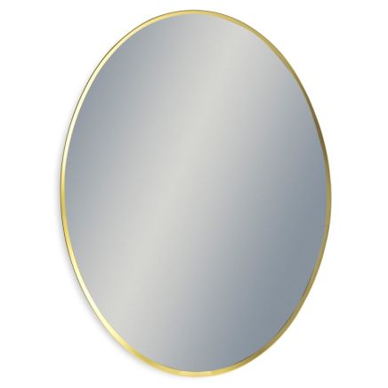 Large Oval Gold Metal Flare-Framed Broadway Wall Mirror