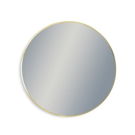 Extra Large Round Gold Metal Flare-Framed Broadway Wall Mirror