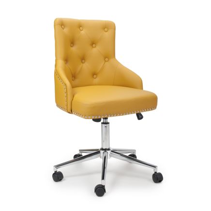 Rocco Leather Effect Office Chair, Yellow