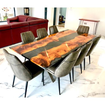 Yew & Hyper Silver River Dining Table