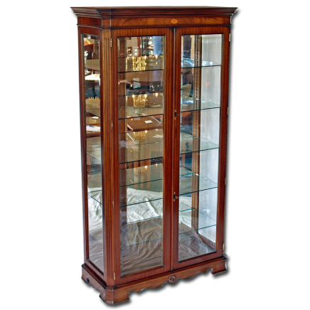 Marquetry Antique Reproduction Display Cabinet