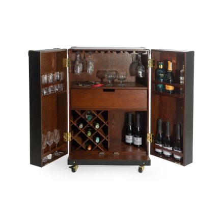 Leather Two-Door Wine/Bar Cabinet