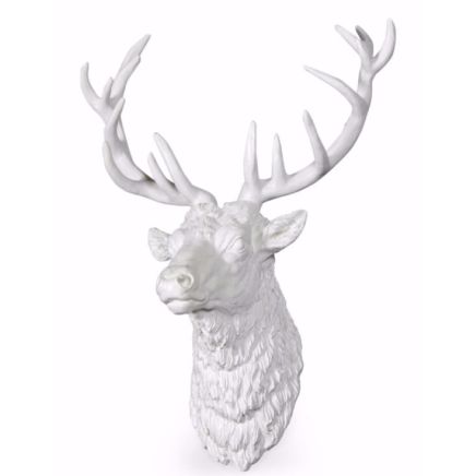 White Wall Mounted Stag