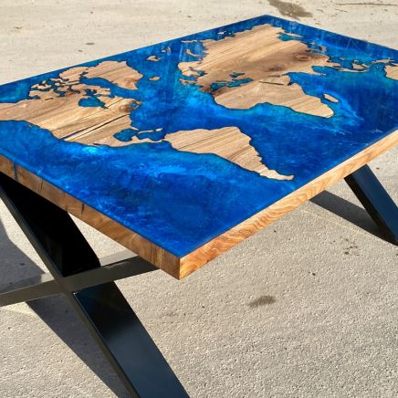 World Map Elm & Resin Coffee Table